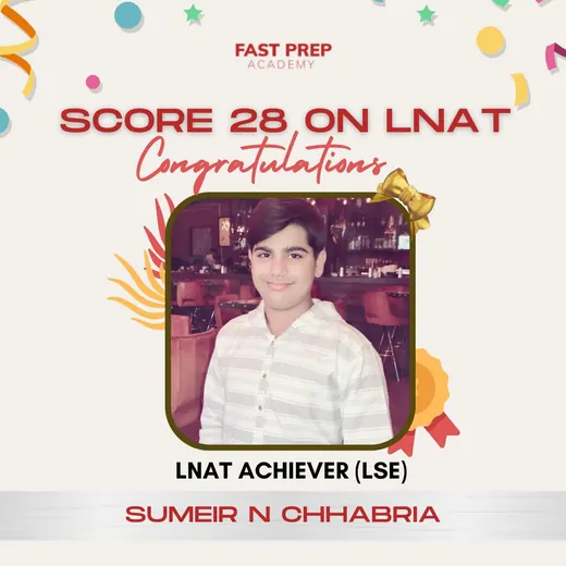 Sumeir N Chhabria, LNAT score 28, LSE